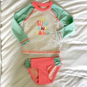 Cat & Jack 3T 2-piece Rashguard Swimsuit